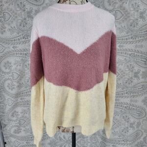 Vero Moda Colorblock amazingly soft sweater size Large Cozycore Office Pink